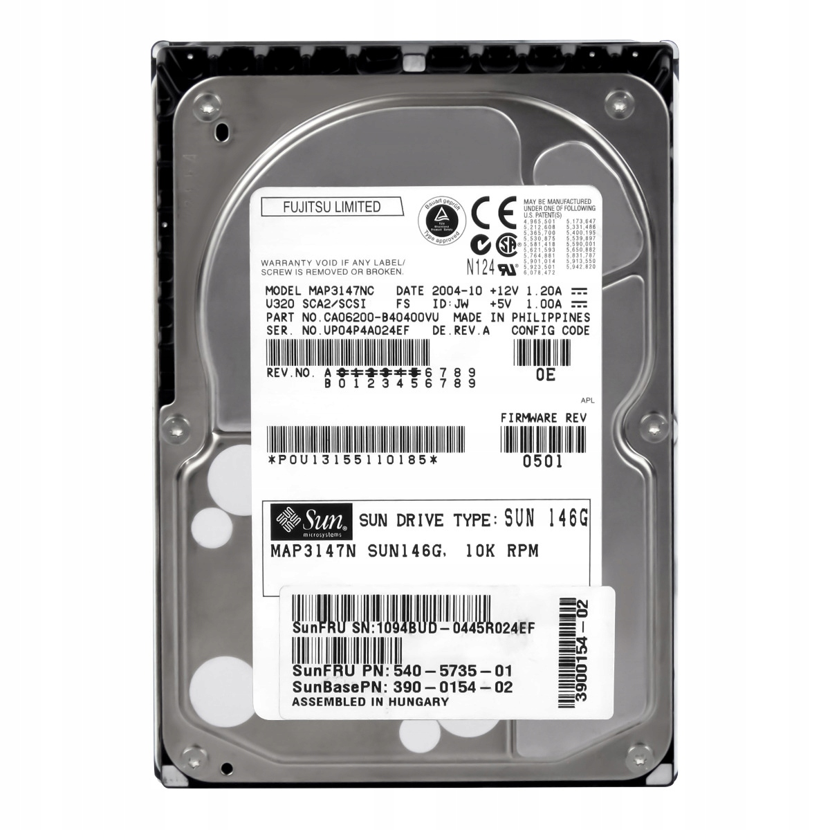 Sun 540-5735-01 146GB 10K 8MB Scsi U320 3.5'' MAP3147NSUN146G