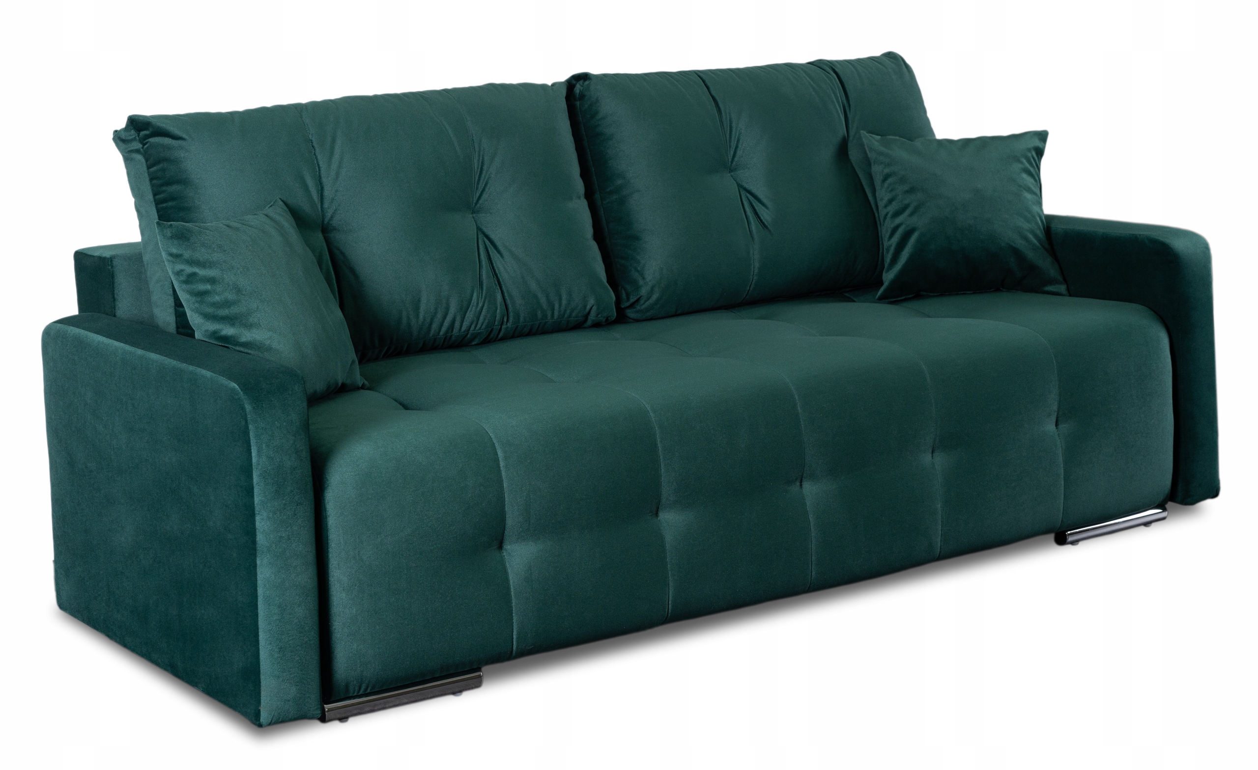 Rozkládací pohovka s funkcí spaní, dvoumístná pohovka, zelená Favio