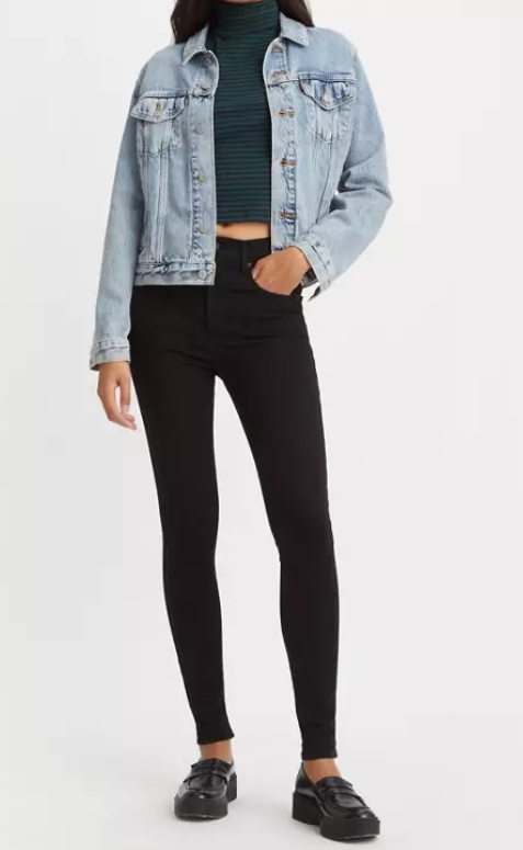 Levi's Džínové Kalhoty Černé Úzké Nohavice Na Zip 30/34 6FA