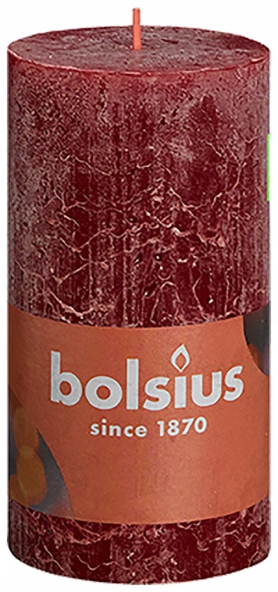 Bolsius Świeca Rustic Shine 130/68 CZERWIEŃ