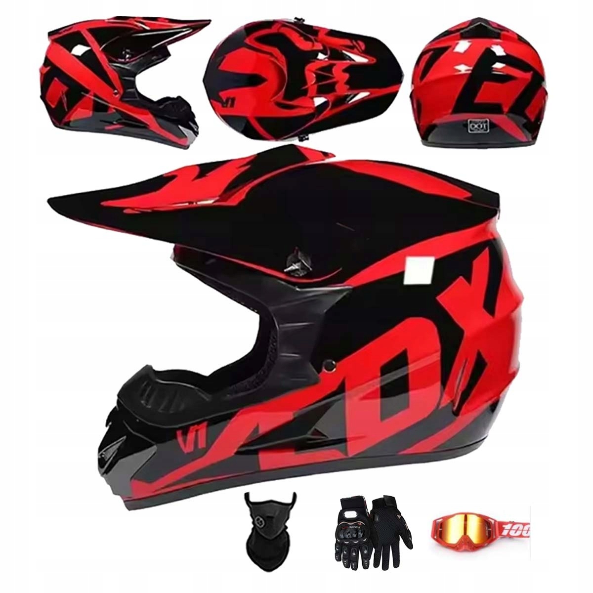 Motocyklová Přilba Lehká Enduro Quada Brýle Rukavice Maska M