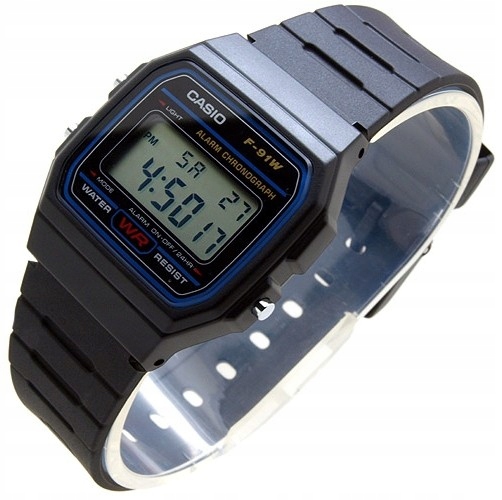 ZEGAREK CASIO F-91W-1YER ORYGINAŁ VINTAGE RETRO DIGITAL LED + BOX EAN (GTIN) 4971850885979