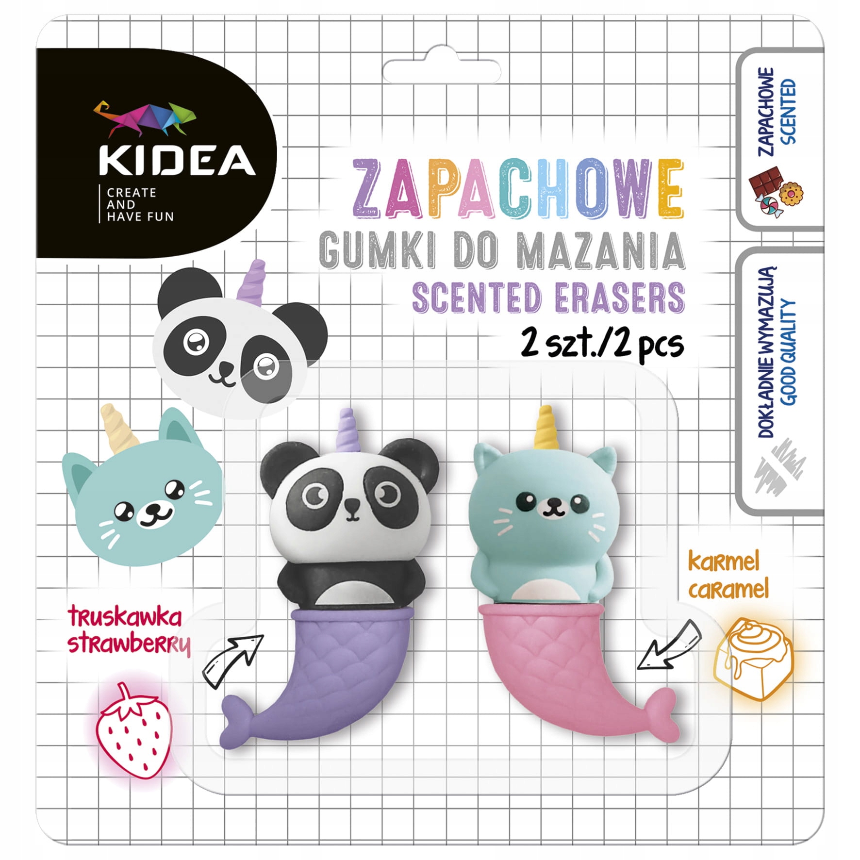 

Gumki do mazania zapachowe kotek i panda 2 sztuki