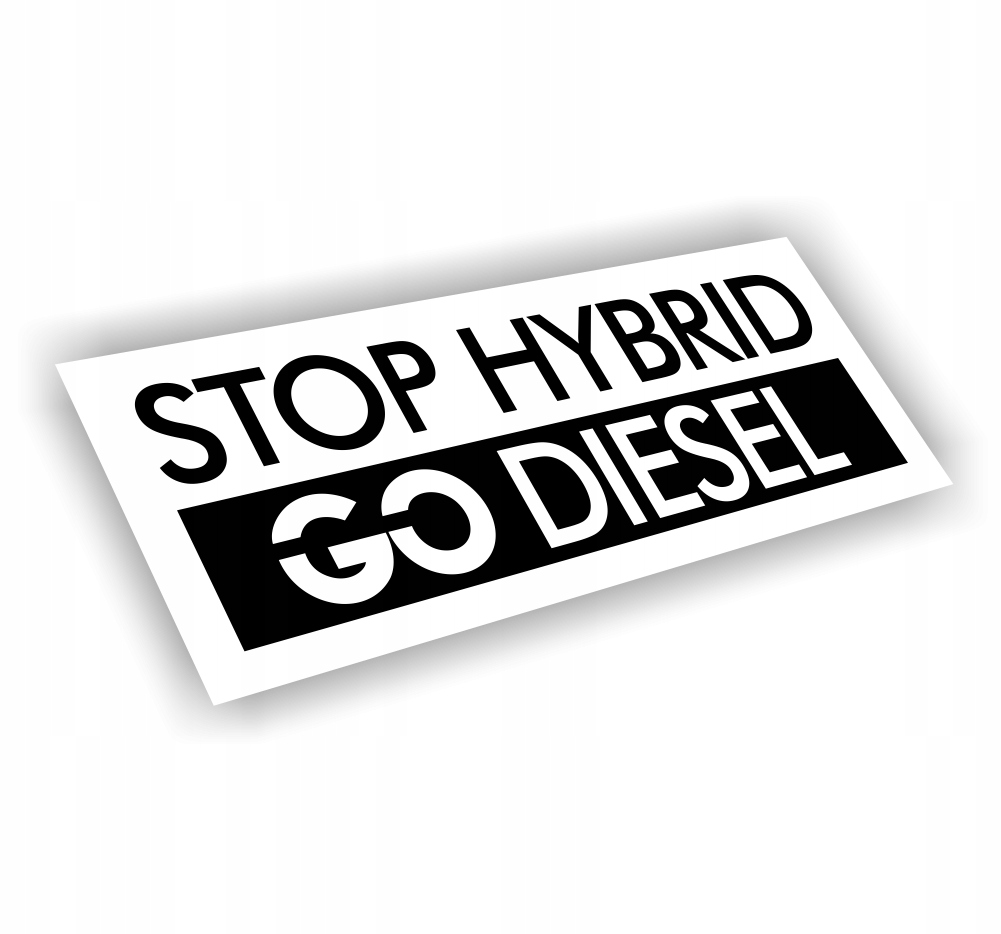 Naklejka Stop Hybrid Go Diesel kolor Czarny śmieszne naklejki na samochód!