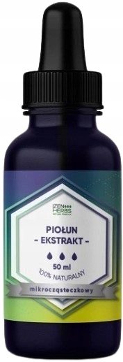 Piołun Ekstrakt Mikrocząsteczkowy 50ML Krople Skurcze Rozstrój żołądka