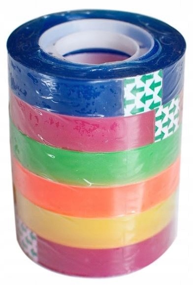 

Taśma klejąca biurowa kolorowa ozdobna x6