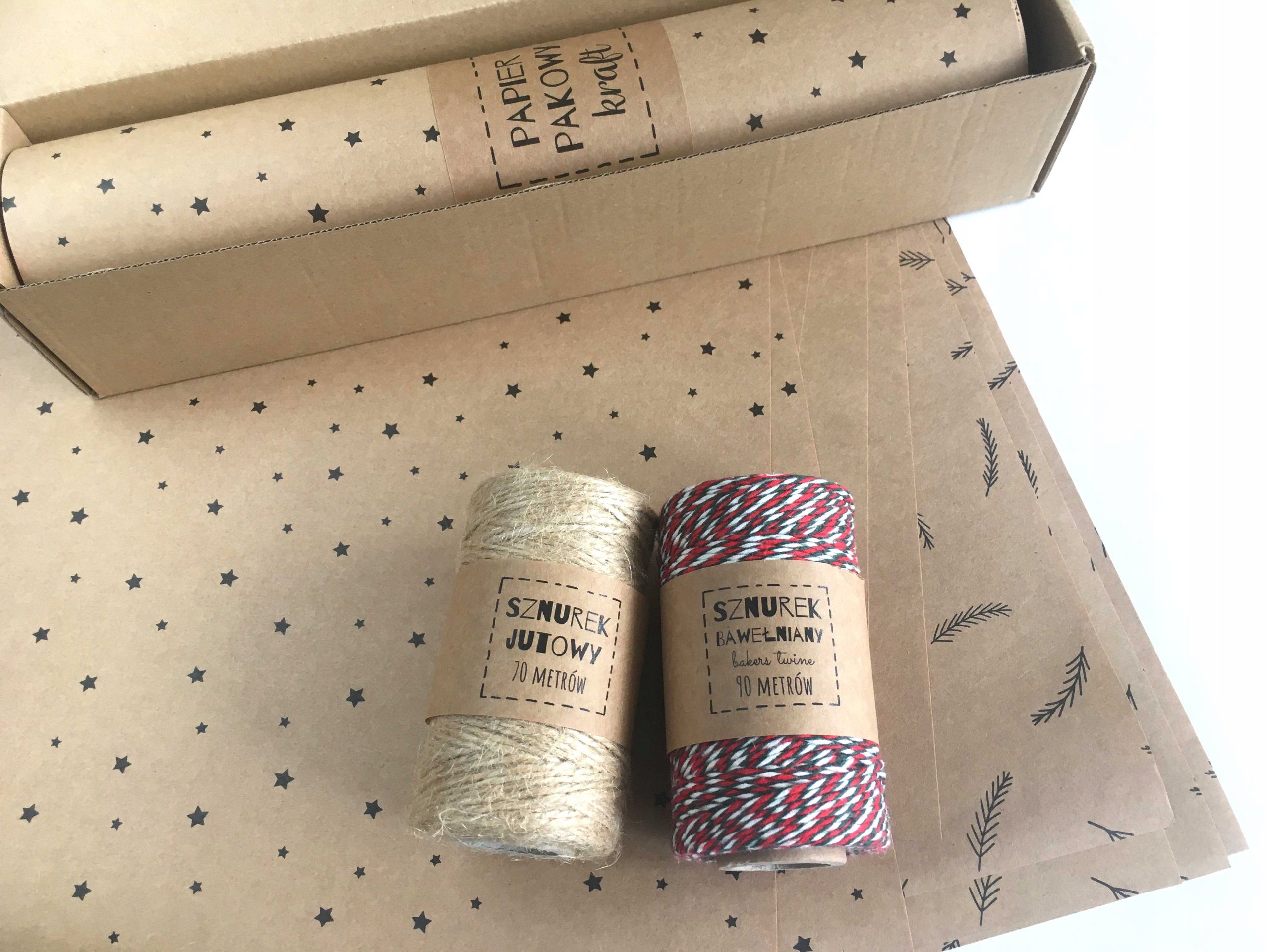 

Zestaw Do Pakowania Eko papier sznurek świąteczny