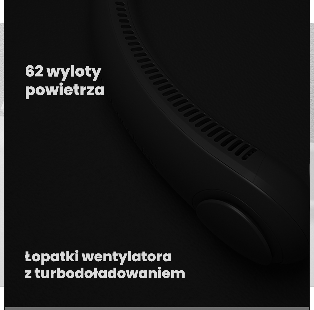 WENTYLATOR WIATRAK NA SZYJĘ PRZENOŚNY KLIMATYZATOR BEZPRZEWODOWY AKUMULATOR Kolor dominujący biały