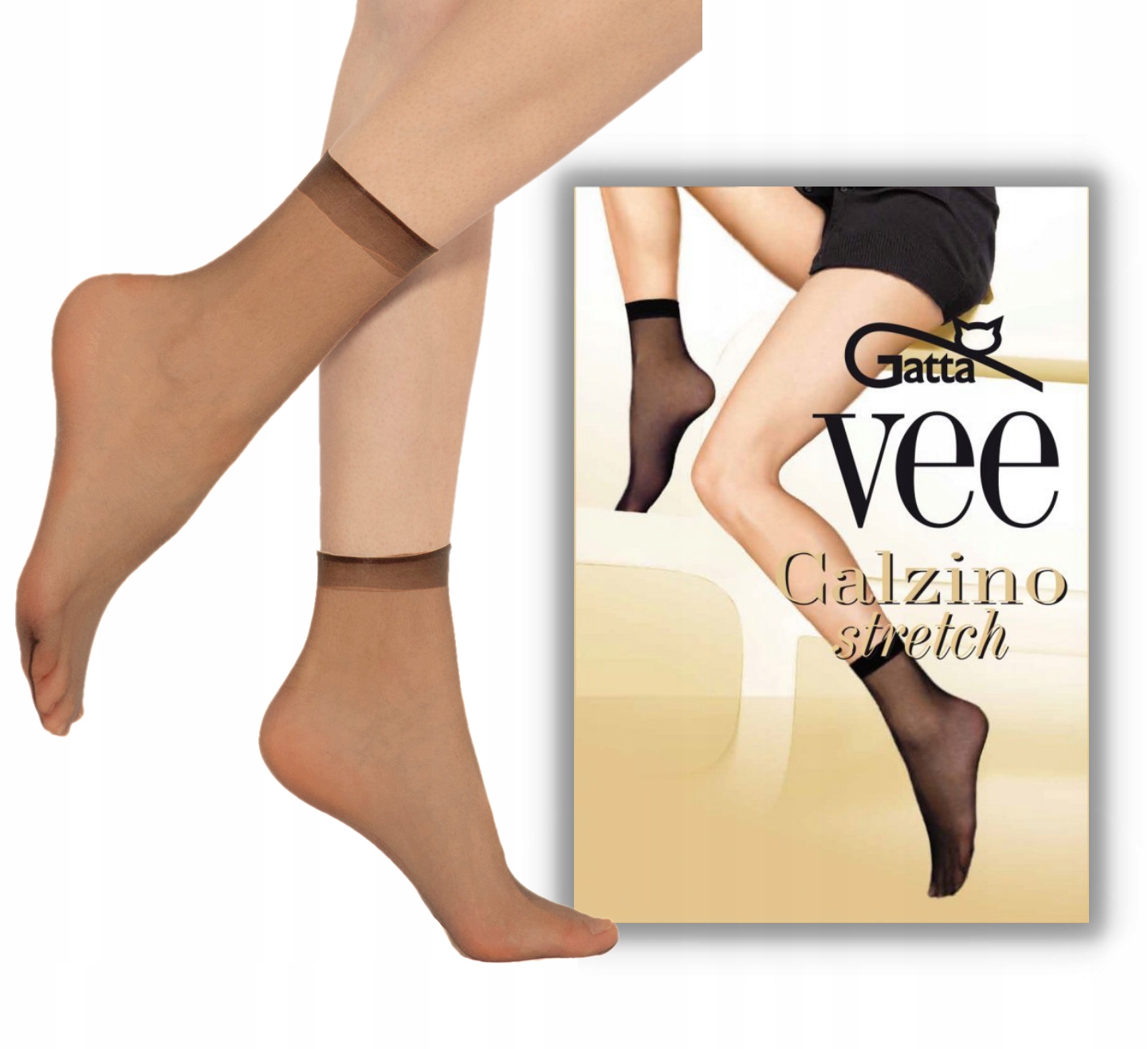 

Skarpetki stretch Gatta damskie Vee 2 pary beige