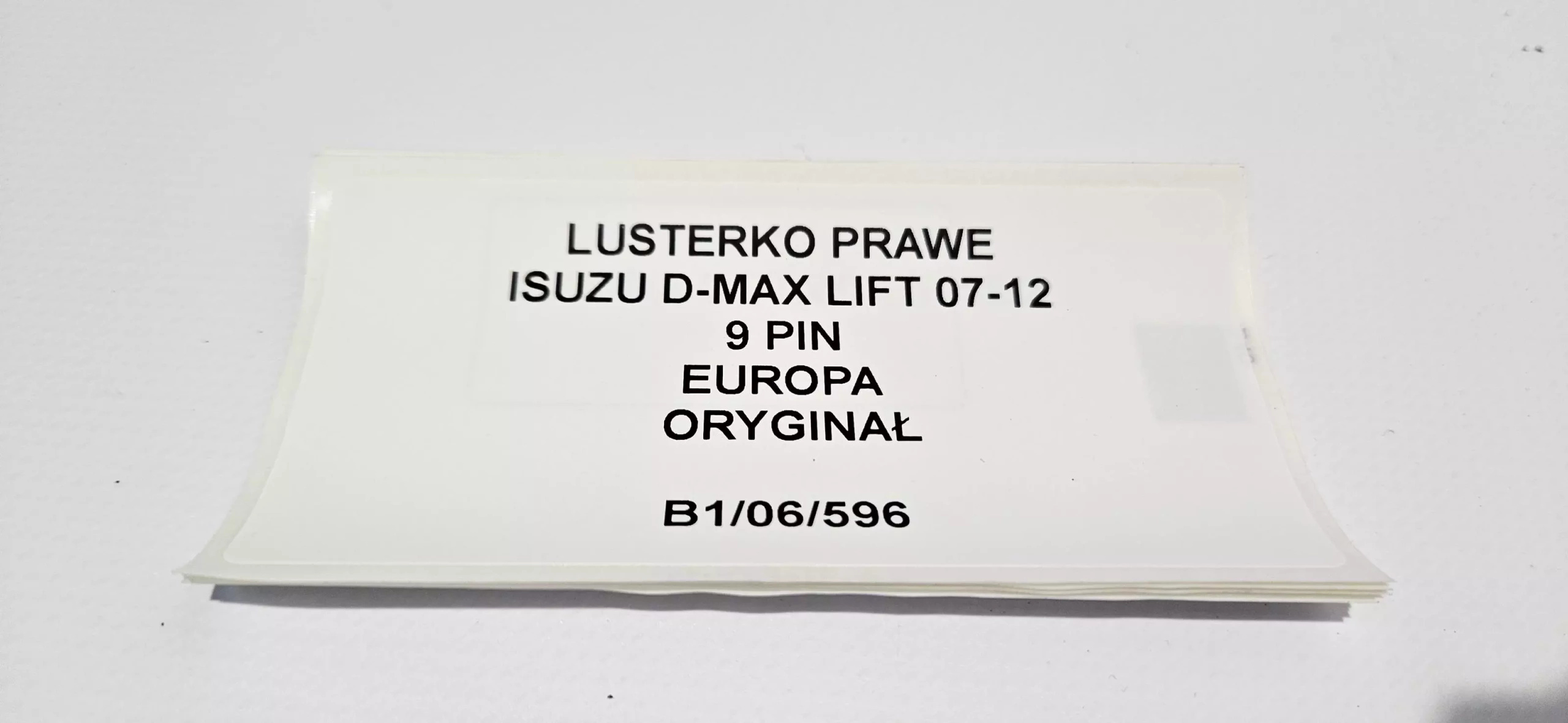 mirror right ISUZU D-MAX LIFT 07-12 9 PIN EUROPA