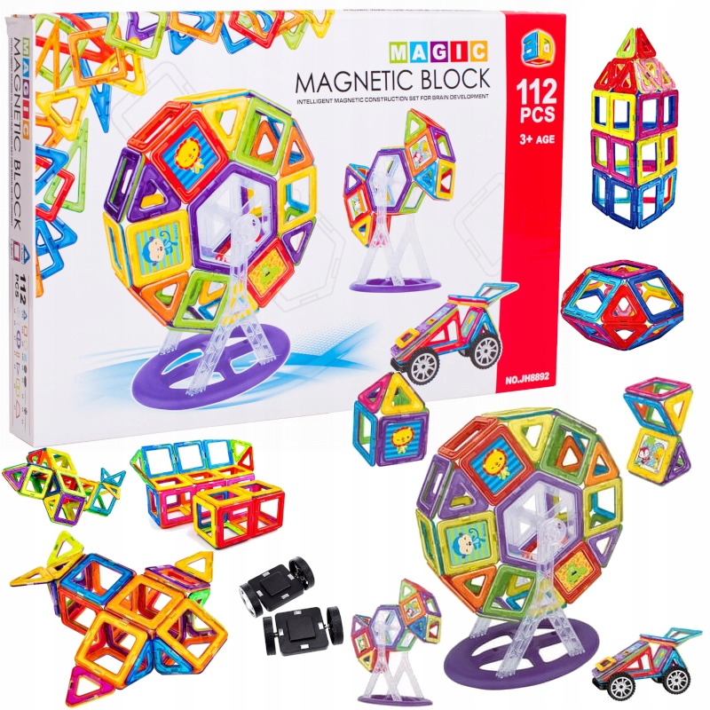 

Klocki Magnetyczne Konstrukcyjne Zestaw XL 112 el.