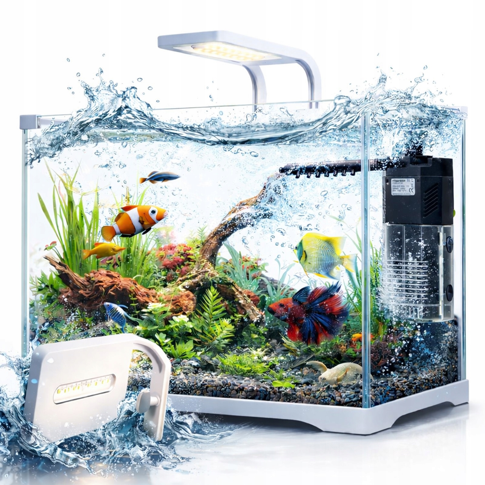 Akwarium Dla Krewetek 25L Zestaw Z Filtrem I Lampą Led Krewetkarium Do Domu