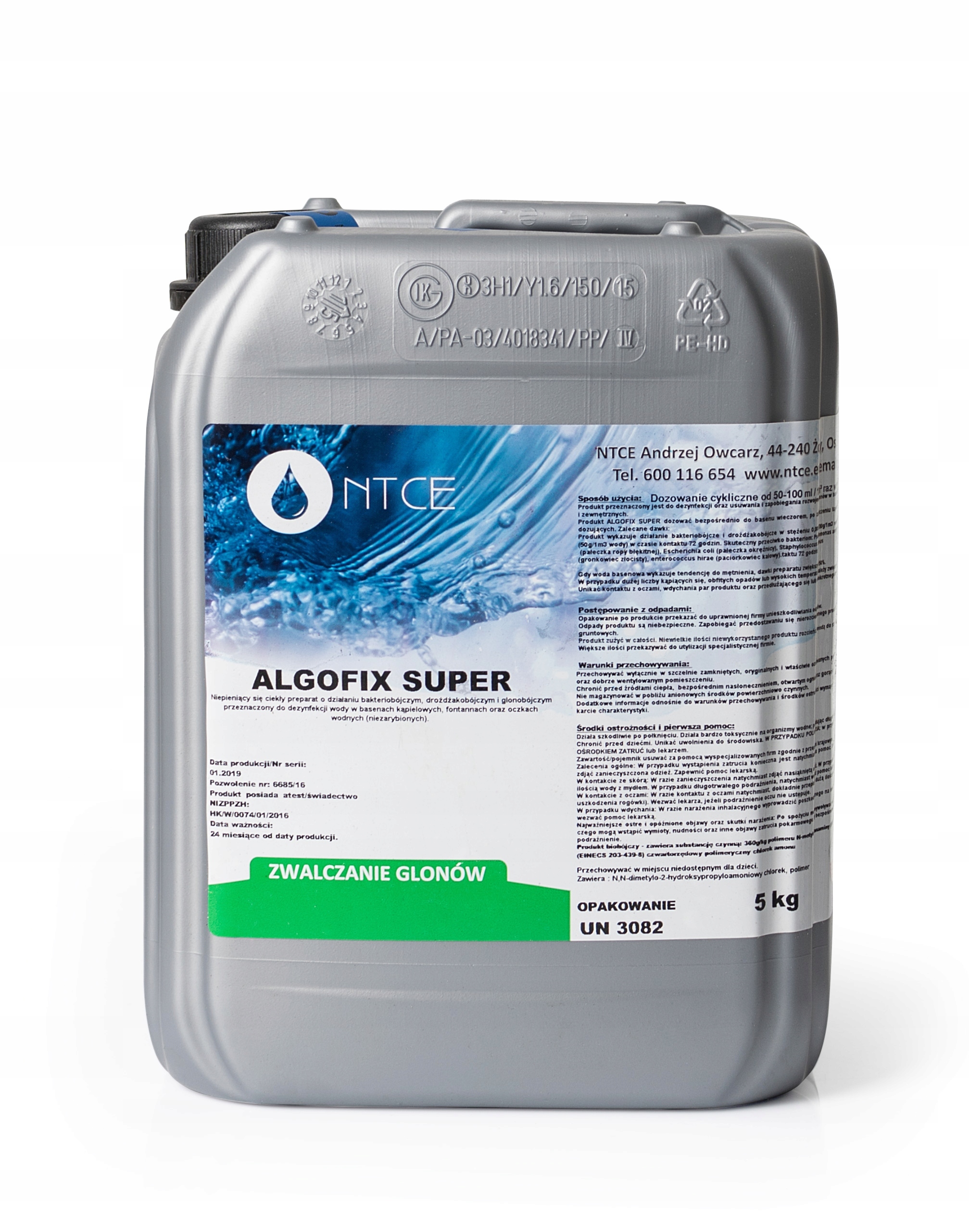 Antyglon Chemia Glony Basen Algofix Ntce 5L