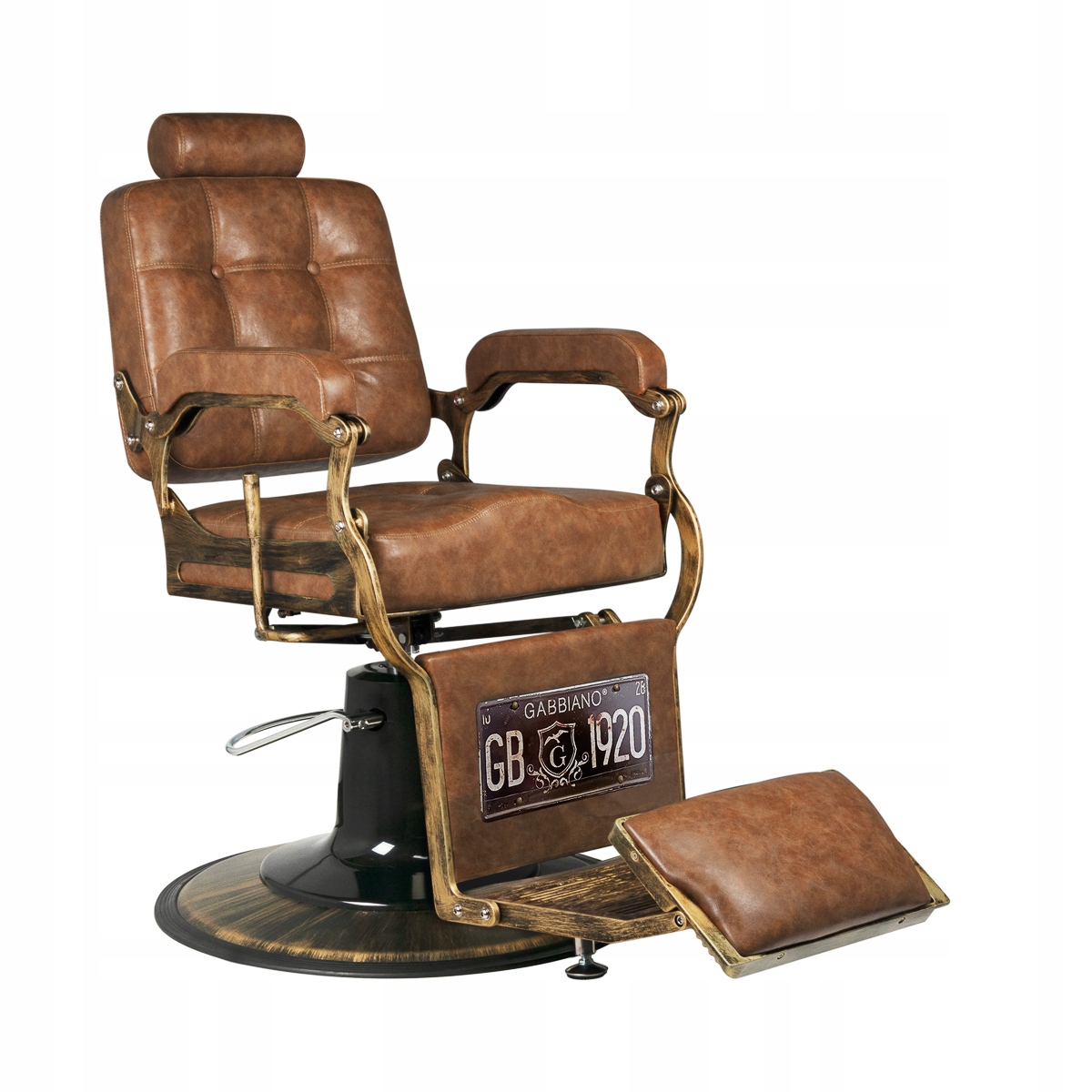 Gabbiano barberské křeslo Boss Old Leather světle hnědé