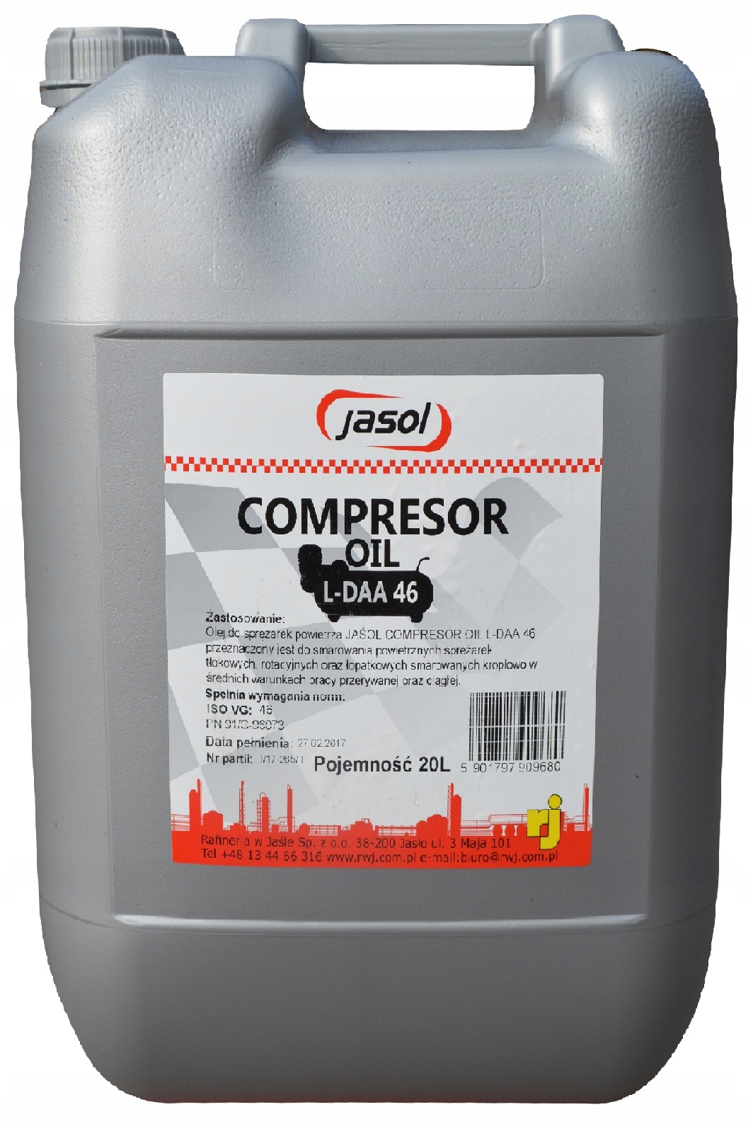 

Jasol Compressor oil L-daa 46 Olej sprężarkowy 20l