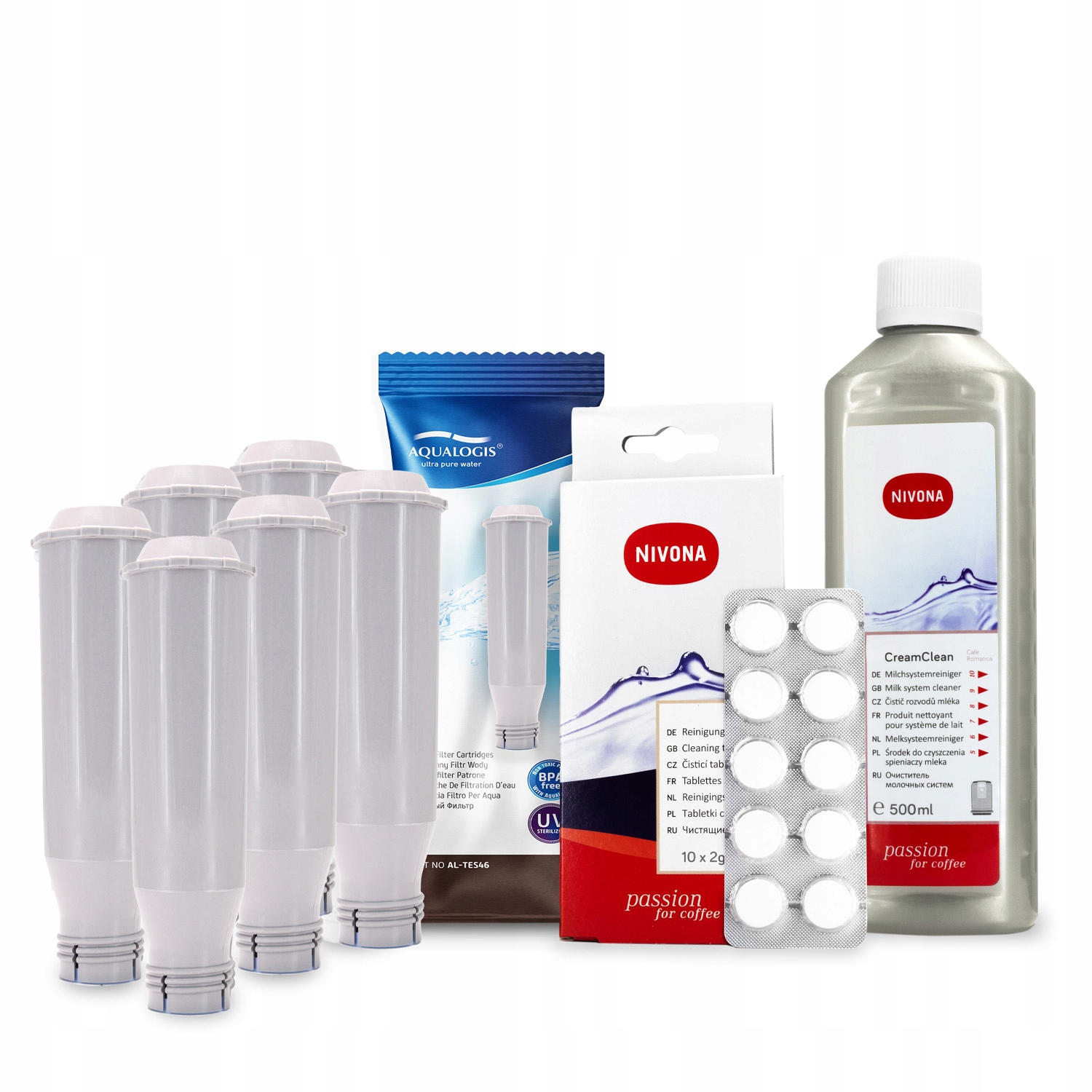 x6 Filtr do kávovaru Nivona AL-TES46 Tablety NIRT701 Tekutina CramClean