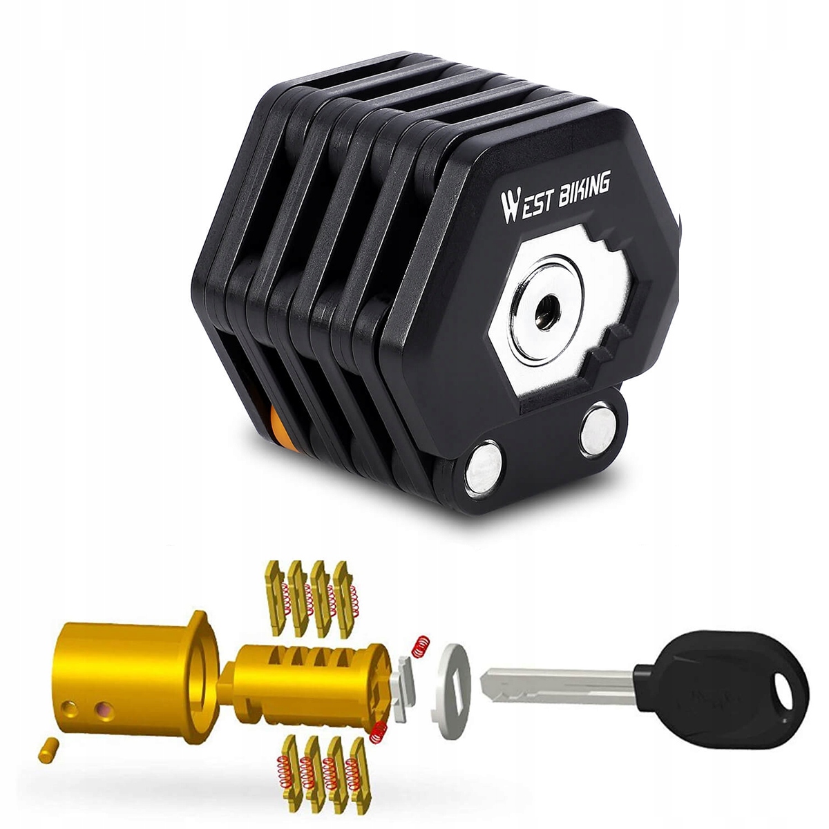 ZABEZPIECZENIE NA ROWER ROWERU ZAMEK SKŁADANE U-LOCK BLOKADA ZAMEK ROWEROWY Kod producenta 6911067561059