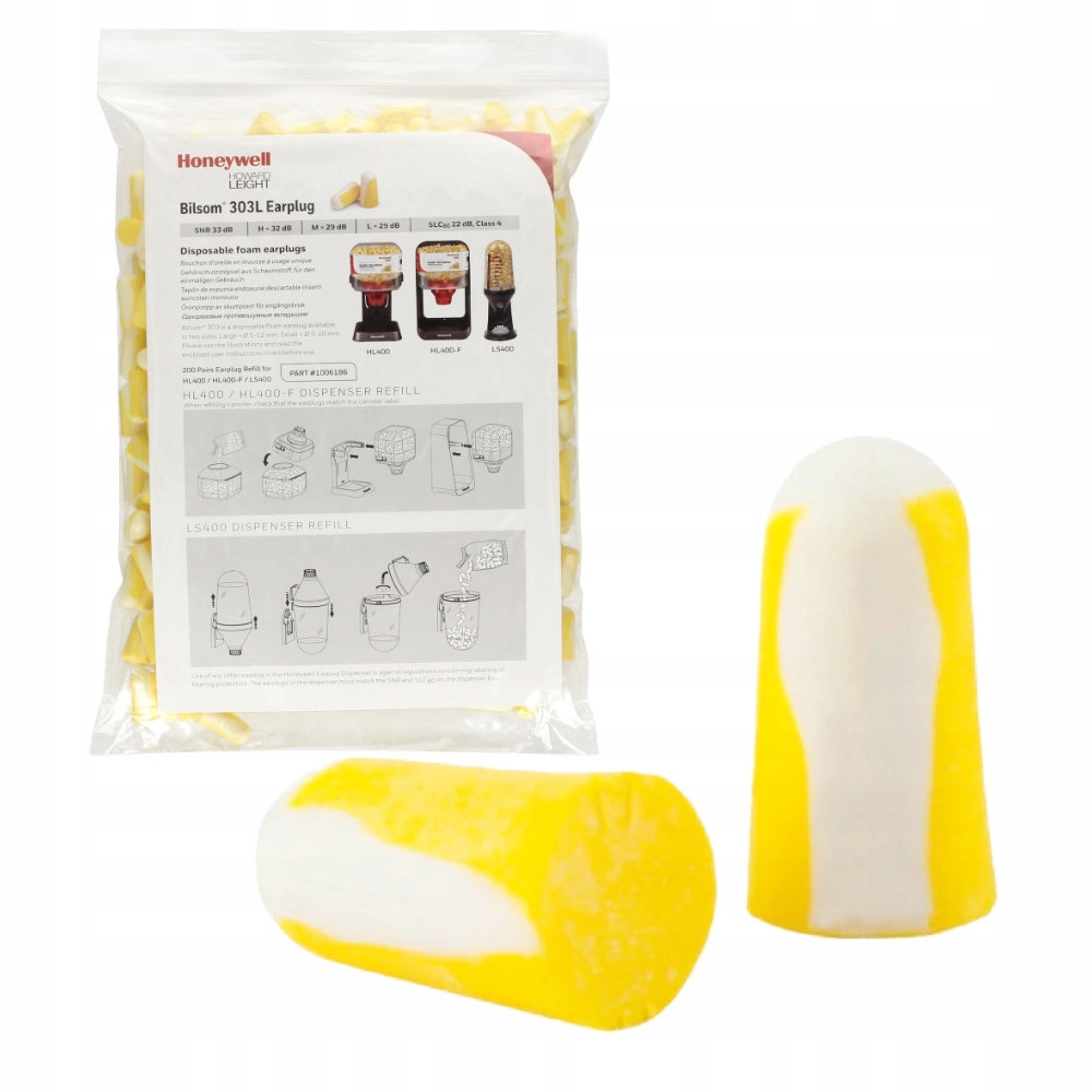 Zatyczki do uszu piankowe Stopery Korki Honeywell Bilsom 303L 200 par