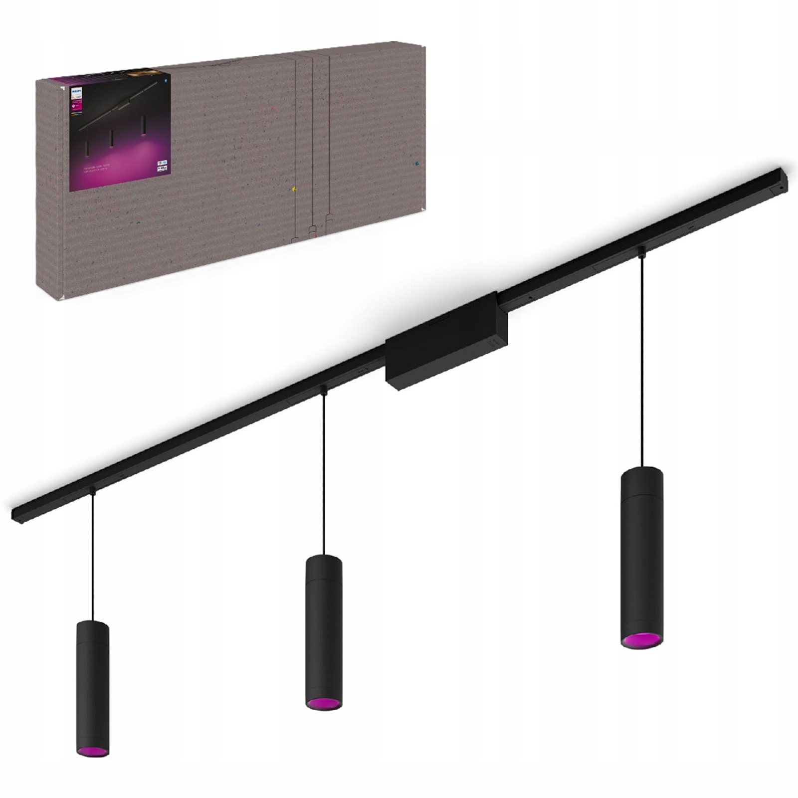 Sada Koľajnicový kábel 1,5 m 3x Led závesná lampa 15,6 W Cct Rgb Philips Hue