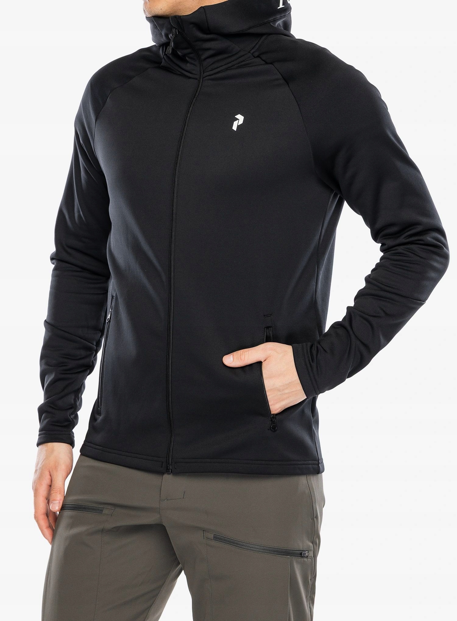 Rozepínací mikina Peak Performance Rider Essentials Zip Hood černá M