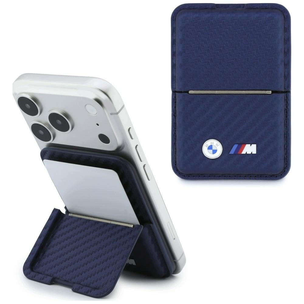 Peněženka Bmw M Carbon Metal Logos MagSafe, tmavě modrá