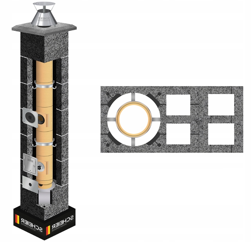 Keramický systémový komín Turbo 11 m fi 100 plyn olej systém KW2+W2 36x78 cm