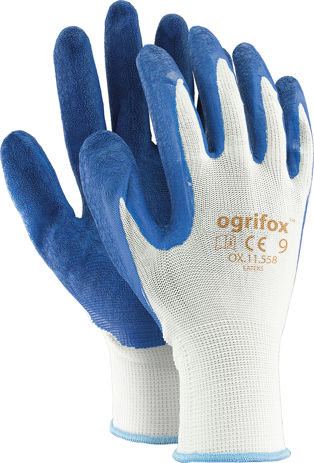 

Rękawice robocze latex Ogrifox niebieskie r. 8