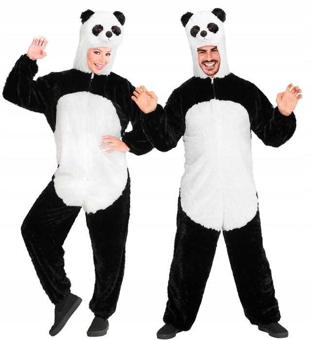 Kostým Panda s měkkým plyšem Kostým Převlek Kombinéza S Kapucí M