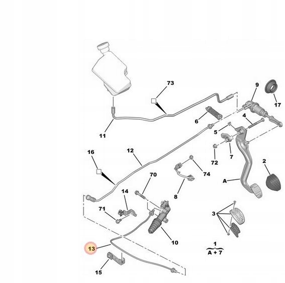 PRZEWÓD SPRZĘGŁA 208 301 DS3 C3 C4 9812926880 Producent części Groupe PSA