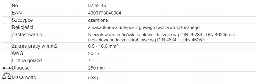 SZCZYPCE DO ZAGNIATANIA Brand Knipex