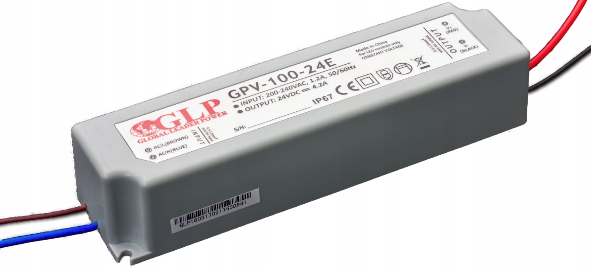 Zasilacz Impulsowy Stałonapięciowy Do Taśm I Pasków Led IP67 24V 100W Glp