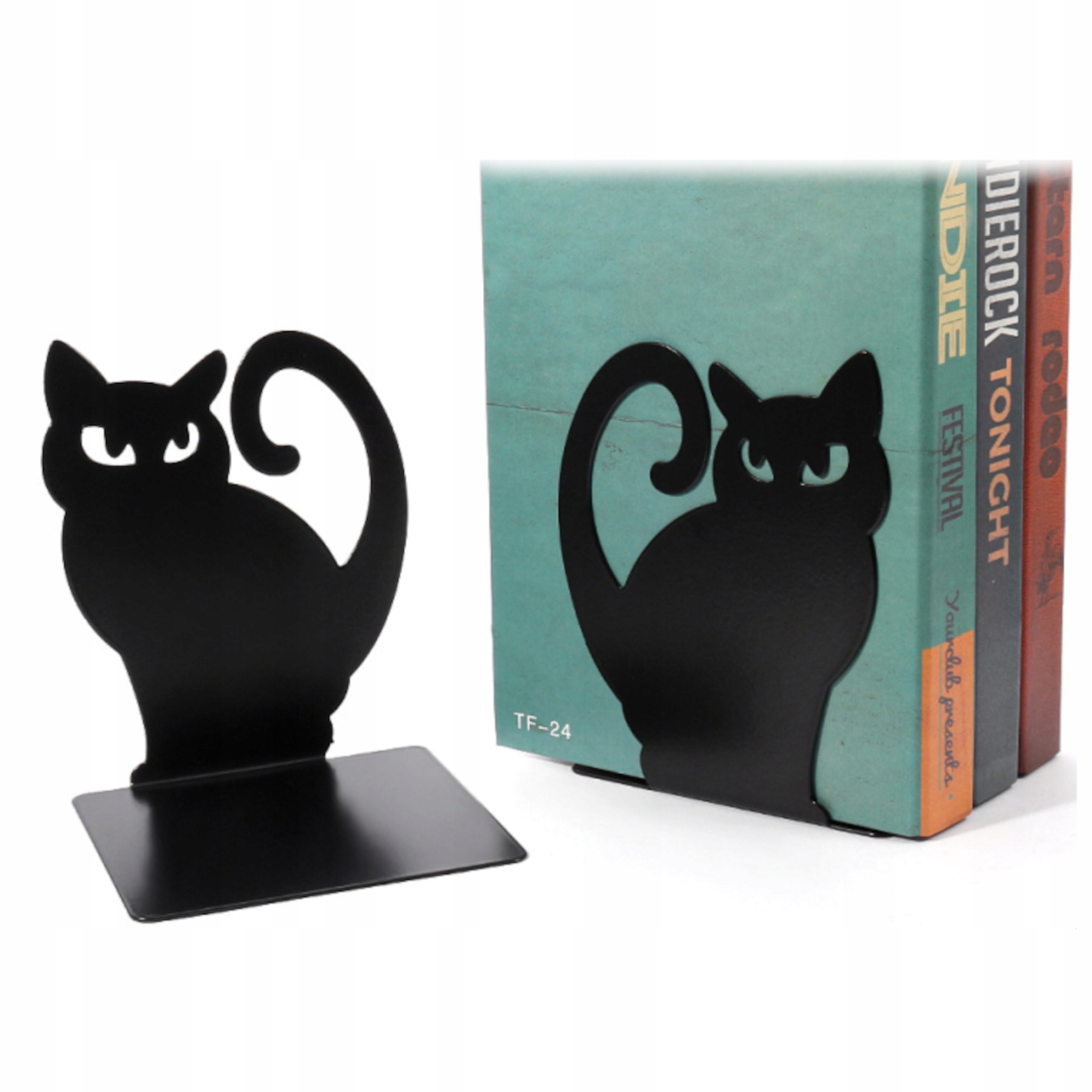 1 x PODPÓRKA DO KSIĄŻEK ANTYPOŚLIZGOWA KOT METALOWA CZARNA PODPÓRKI STOJAK Marka inna