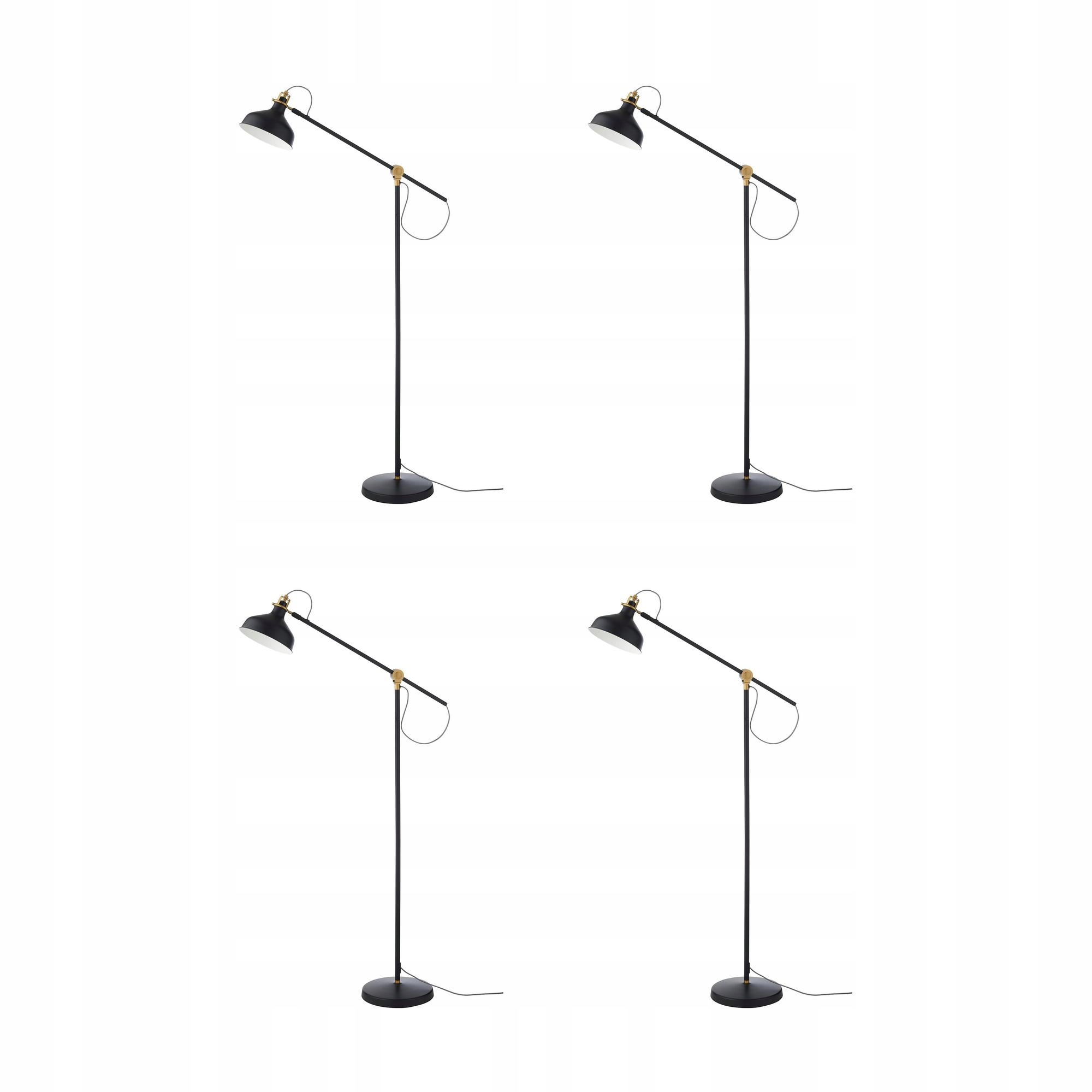 4 szt. Lampa podłogowa Ranarp do czytania czarna regulowana