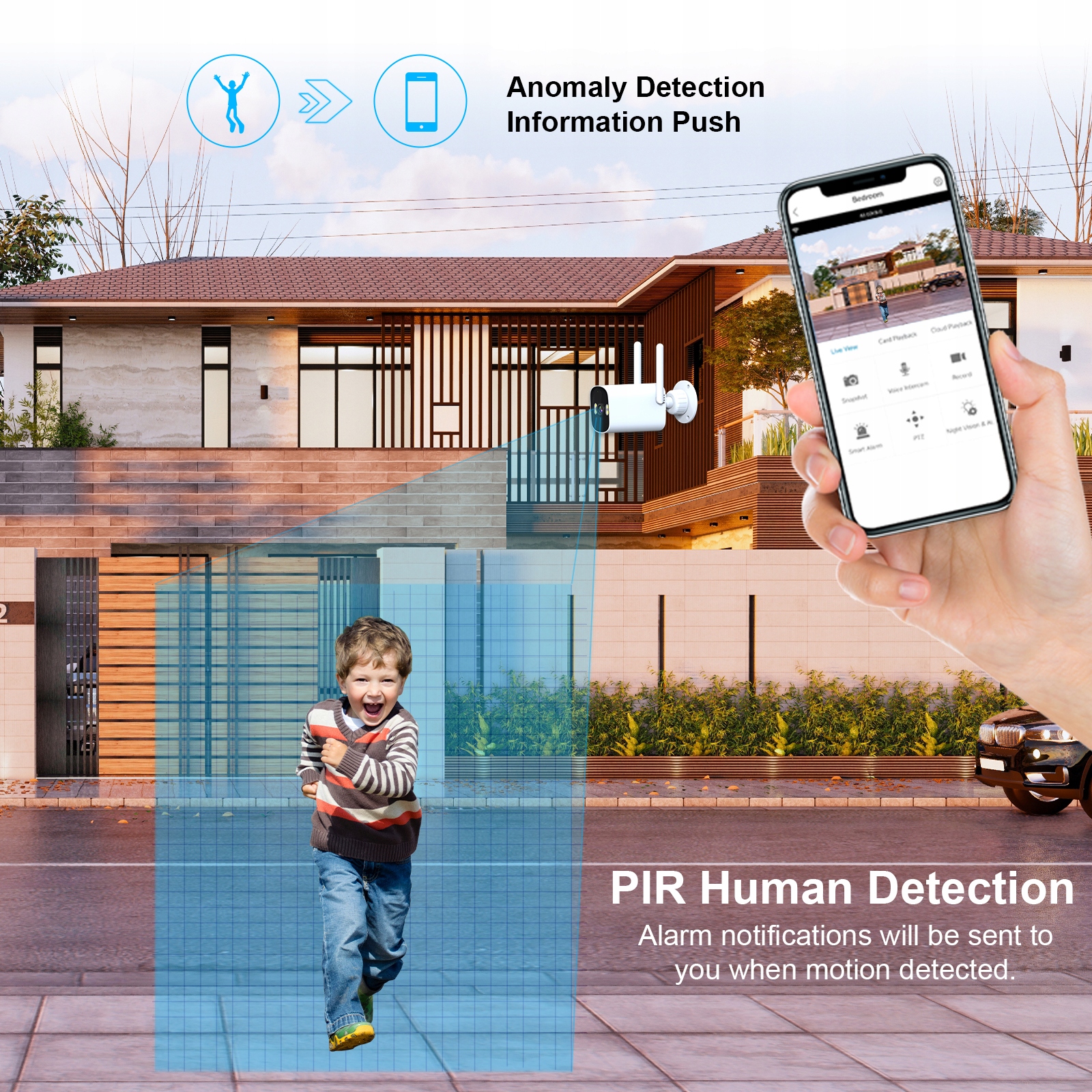 KAMERA ZEWNĘTRZNA TUBOWA WIFI IP 4MPx WQHD DETEKCJA ONVIF AUDIO TUYA