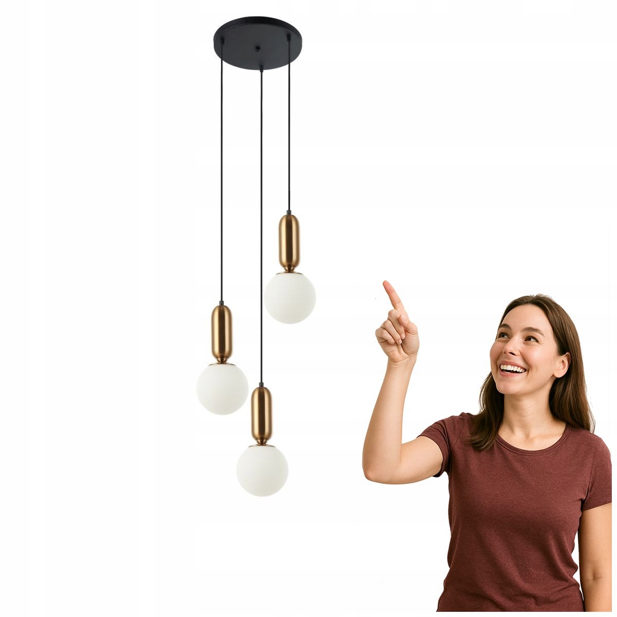 Moderná závesná lampa Aldeva, hnedá, nastaviteľná, Italux