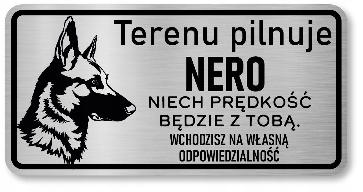 

Uwaga pies tabliczka z dowolnym imieniem Malinois