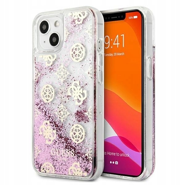 Guess GUHCP13SLGPEPI iPhone 13 mini 5,4"różowy/pink hardcase Peony Liq