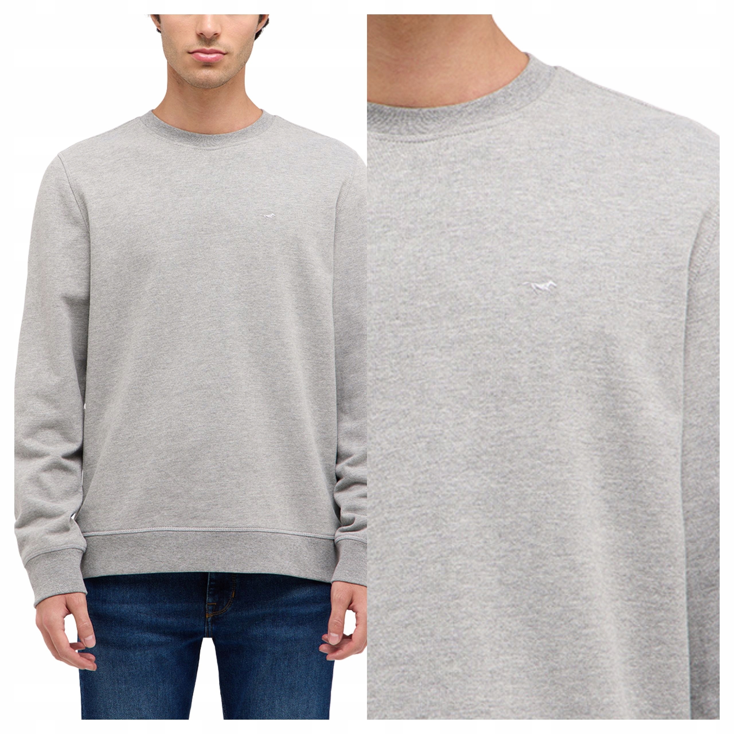 Mikina Mustang Clio Pánská Šedá Melanž Casual Bavlněná M