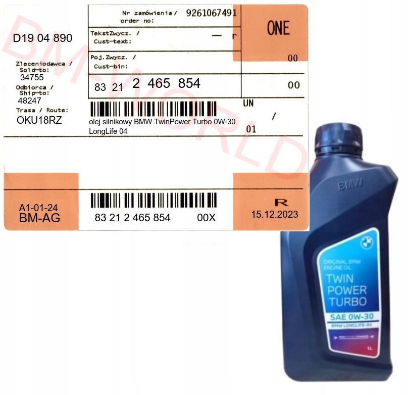 Nowy oryginalny OE BMW olej silnikowy BMW TwinPower Turbo 0W-30 LongLife04