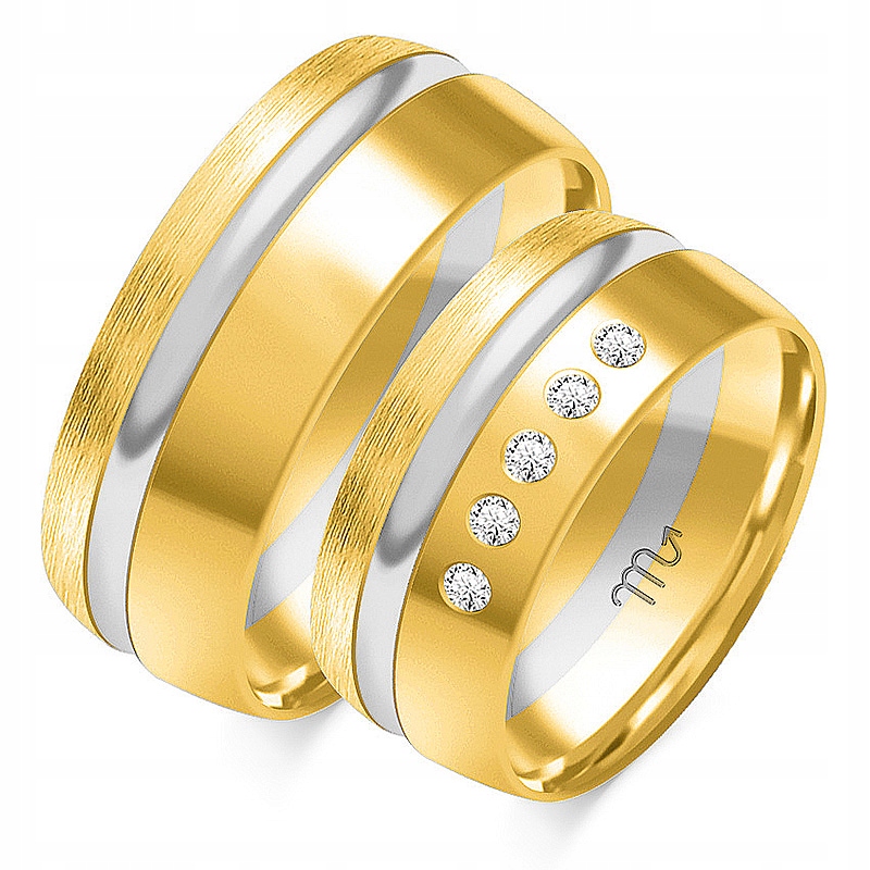 Bílé zlaté moderní snubní prsteny 14K 585 r 14 15 16 moderní módní vzor