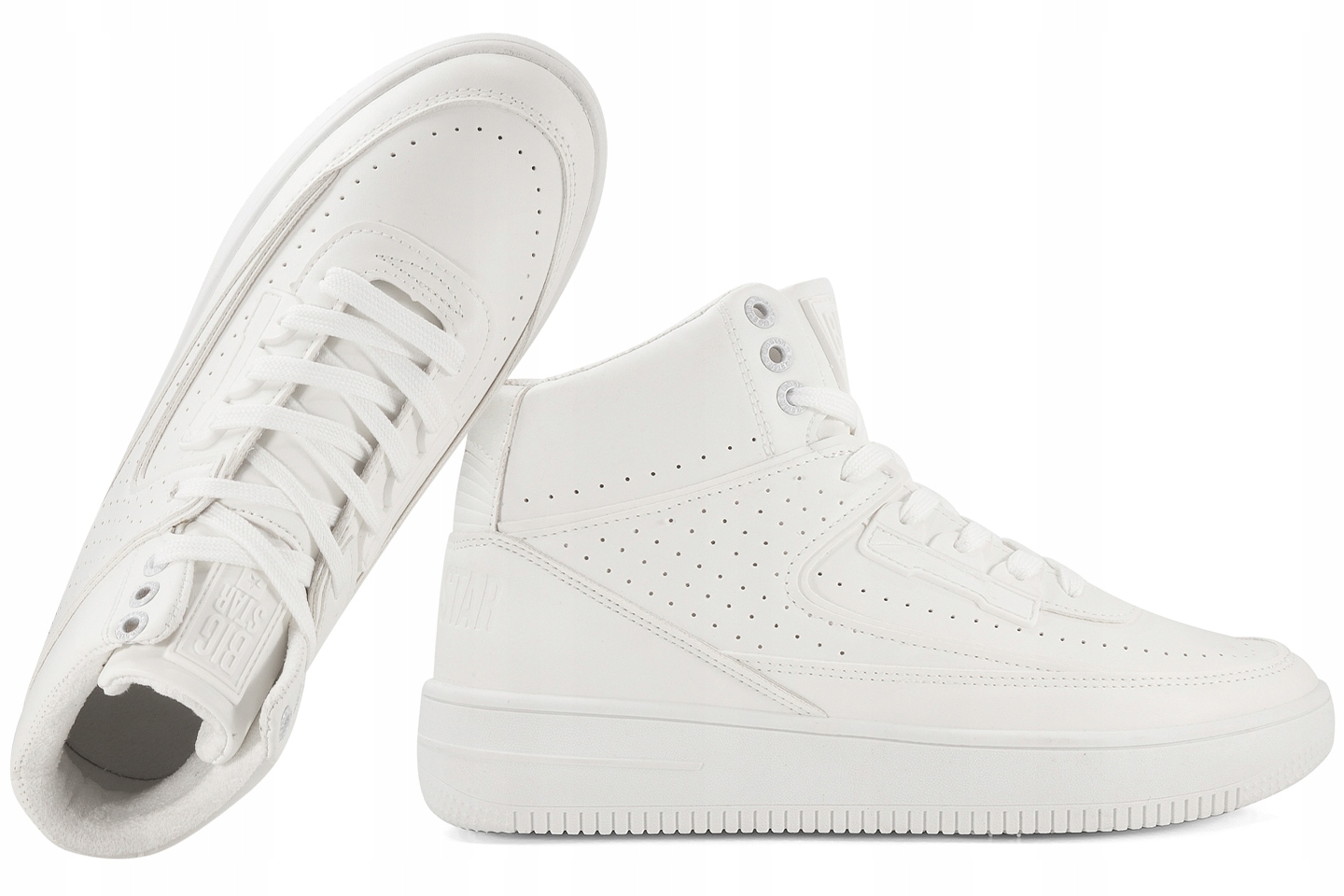 Big Star OO174553 Buty Sportowe Sneakersy Wysokie Męskie białe 45 Biały