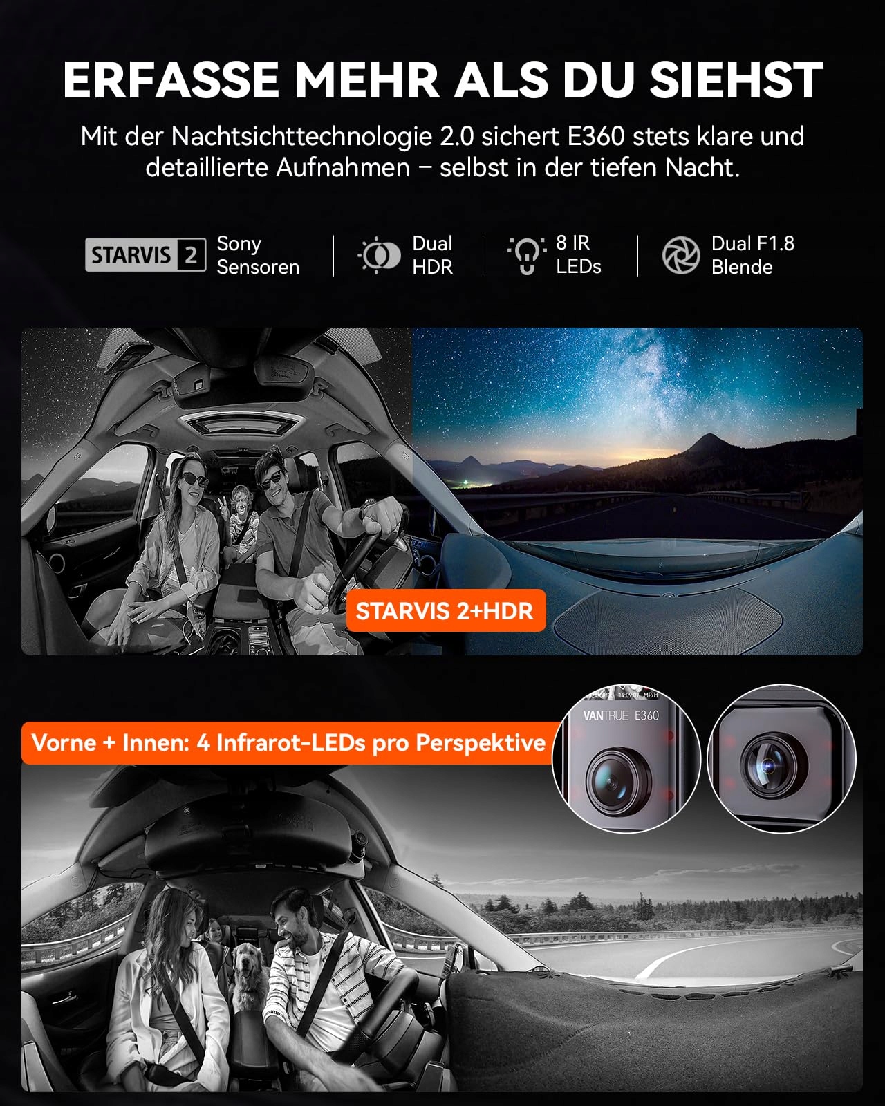 VANTRUE E360 ACE Kamera Samochodowa 360° 5.2K HDR Nocna z Aplikacją — miniatura 4