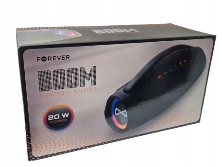 Głośnik Bluetooth Forever Czarny Przenośny Mocny Bass, Do Telefonu Outdoor