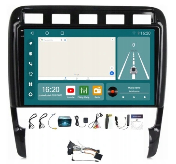 Autorádio Autoradio 9" Android13 Porsche Cayenne Gps CarPlay 2+64GB