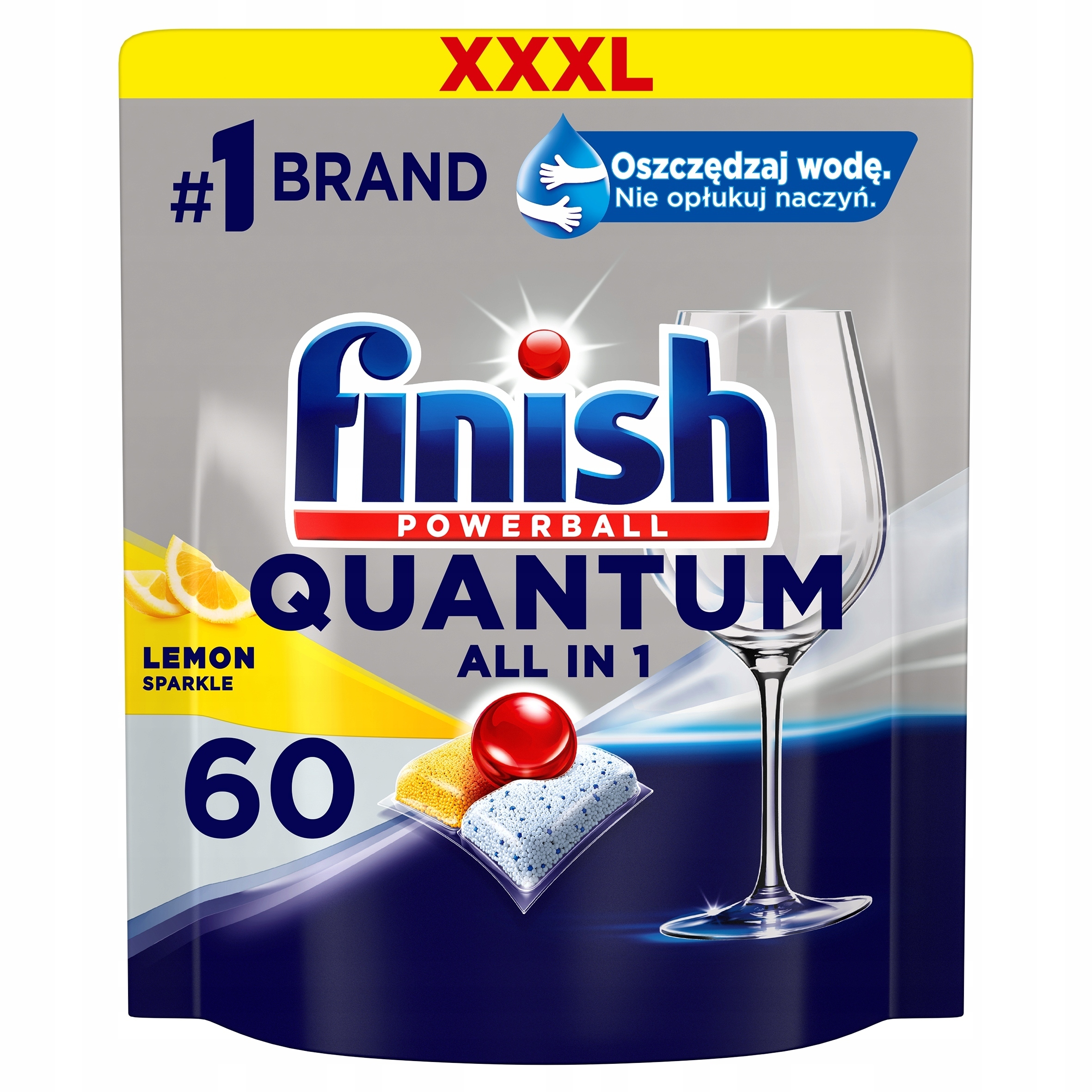Levně Kapsle do myčky Finish Quantum All-in-1 citronové 60 ks