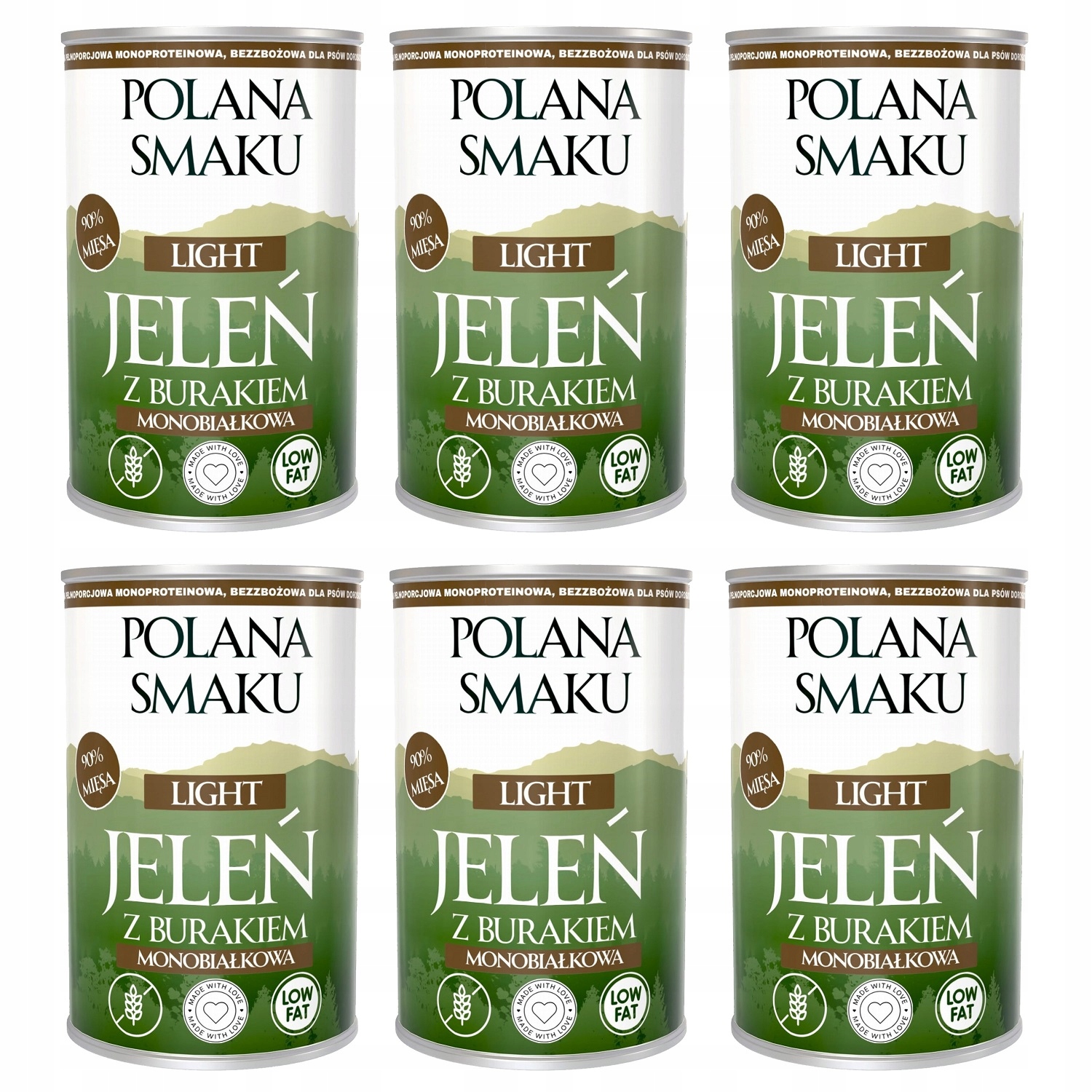 Polana Smaku Light Karma Dla Dorosłych Psów Mokra Jeleń Z Burakiem 6x400g