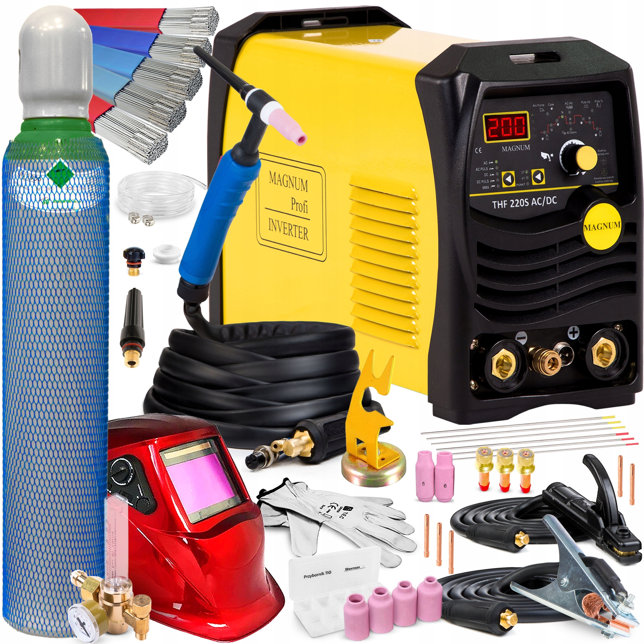 SPAWARKA INWERTOROWA INWERTER MAGNUM THF 220S AC/DC MMA TIG PULS 200A 230V