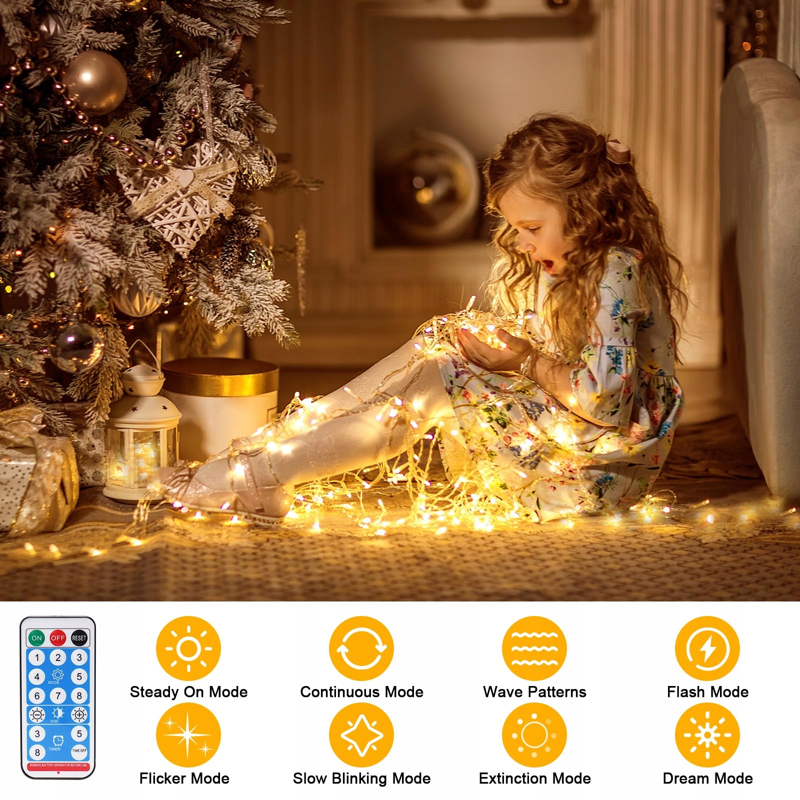 ACXILEXY Lampki Sople Światełka Solarne Girlanda Świetlna 8M 264 LED — miniatura 4