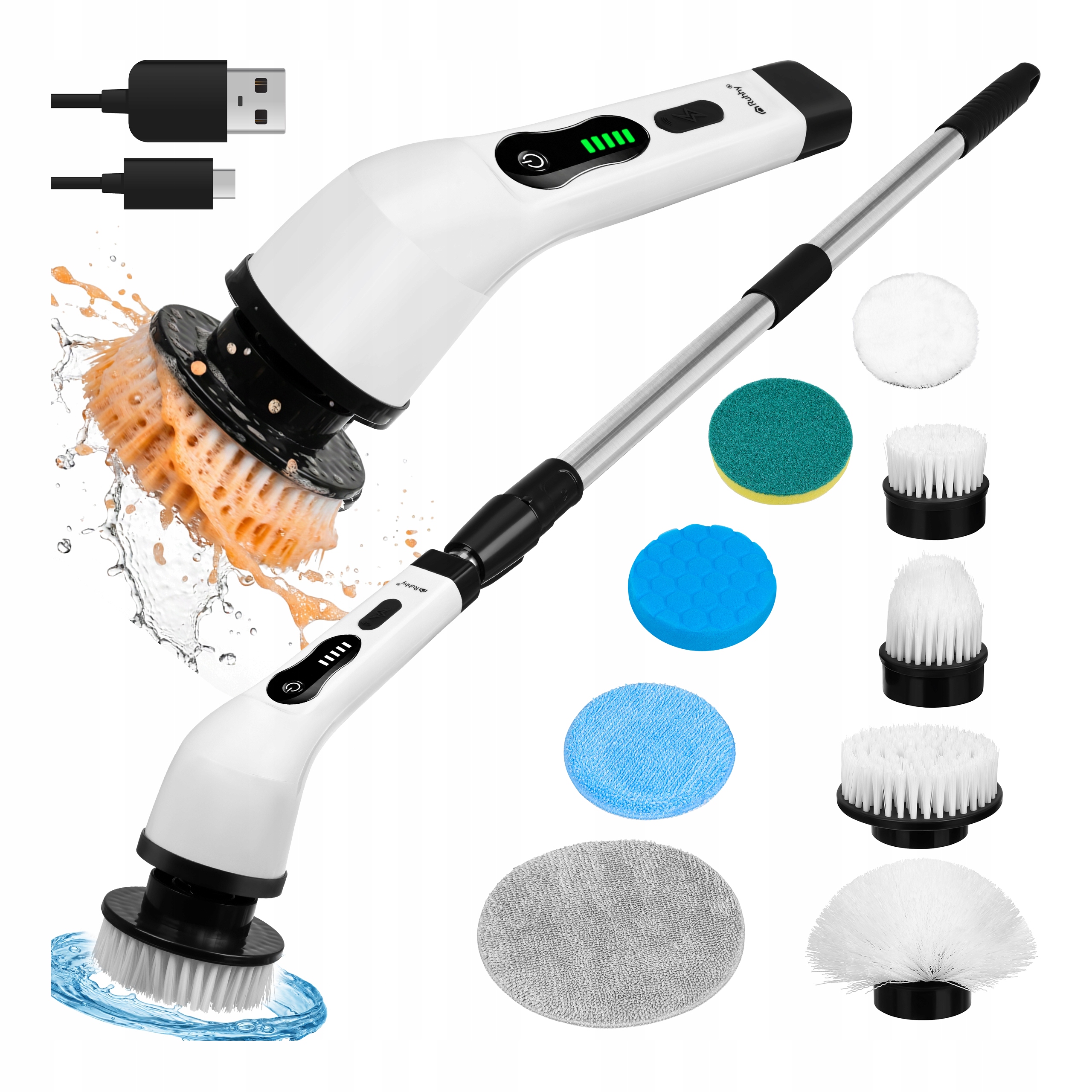 Elektrický rotační kartáč pro čištění Bezdrátový 9v1 Mop na mytí