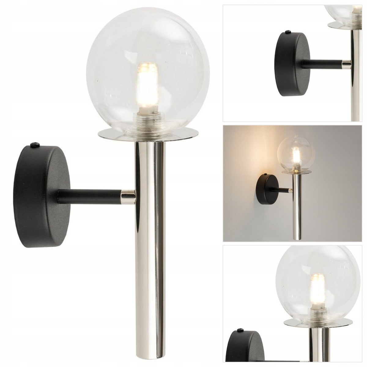 Černé nástěnné svítidlo Daisy moderní do předsíně nad zrcadlem Sigma Lighting